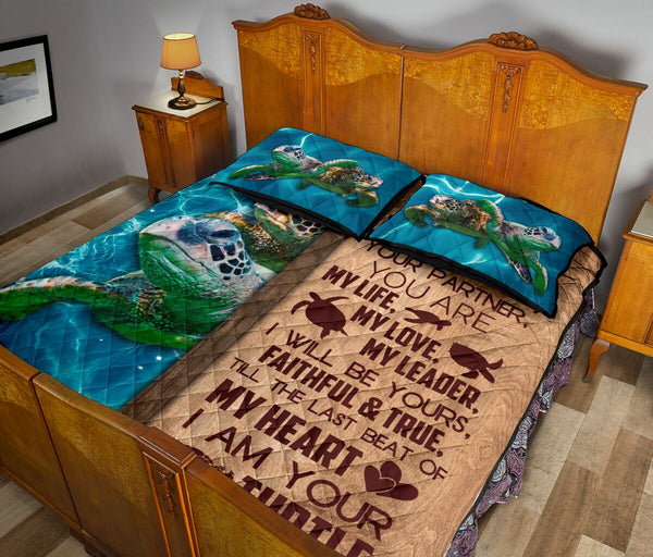 Turtle Quote Style Quilt Bed Set - Love Quilt Bedding Set