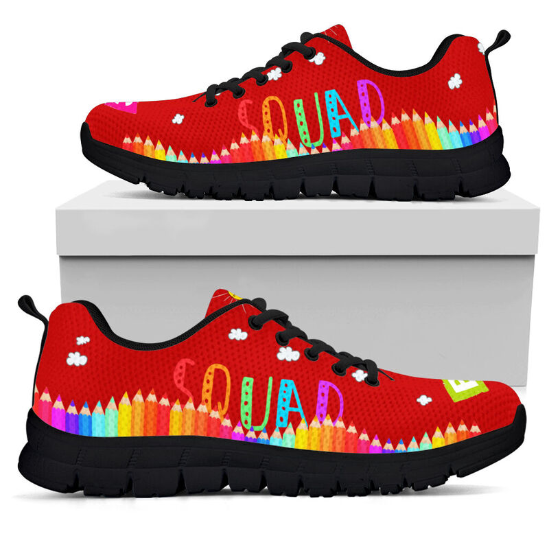 Social Studies Teacher Squad Black Red Kd Sneakers, Runni- Love Sneakers