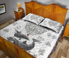 Dolphin Heart I Choose You Quotes Drawn Style Quilt Bed Set- Love Quilt Bedding Set