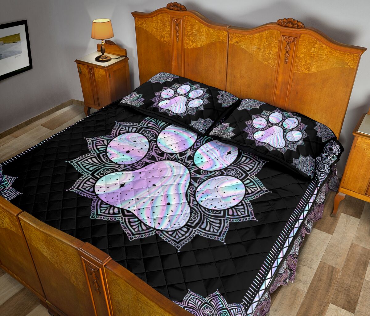 Quilt Bed Set - Mandala - Dog  - Love Quilt Bedding Set