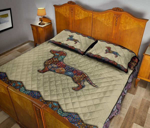 Quilt Bed Set - Mandala - Dachshund 50 - Love Quilt Bedding Set