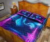 Chicken Neon Art Style Quilt Bed Set - Love Quilt Bedding Set