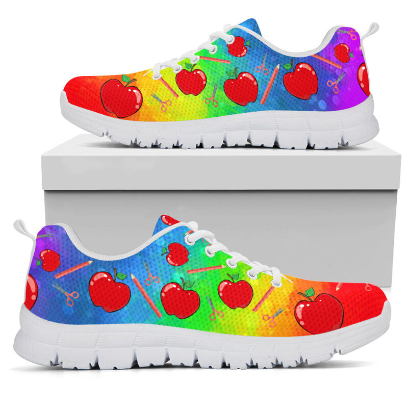 Teacher Icon- Rainbow Shoes Sneakers, Running Shoes, Shoes For Women, Shoes For Men, Custom - Love Sneakers