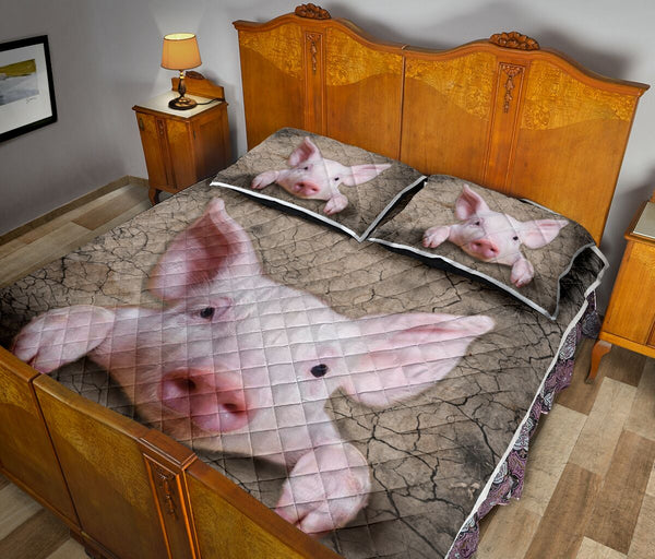 Pig Dry Soil Cracking 3d - Love Quilt Bedding Set