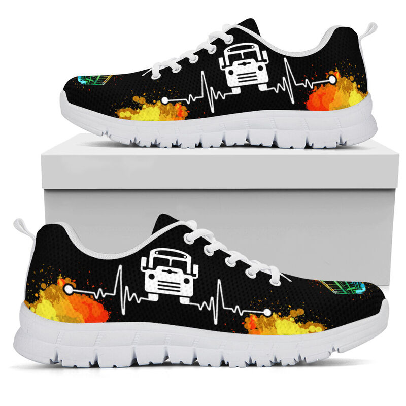 Bus Driver Art Color 2 Sneakers, Running Sh- Love Sneakers