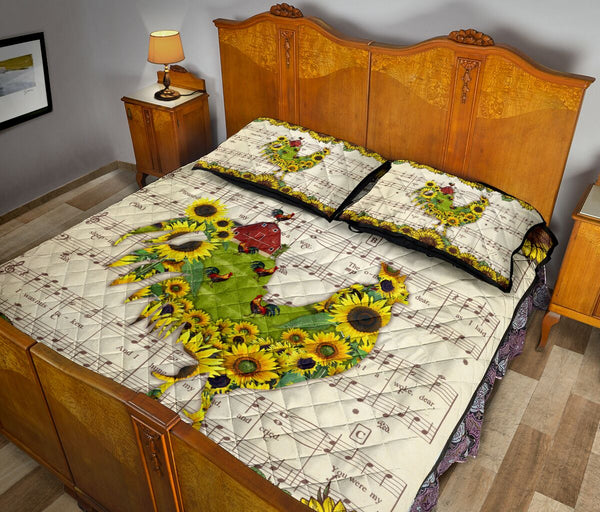 Roosters Are My Sunshine - Quilt Bed Set - Love Quilt Bedding Set