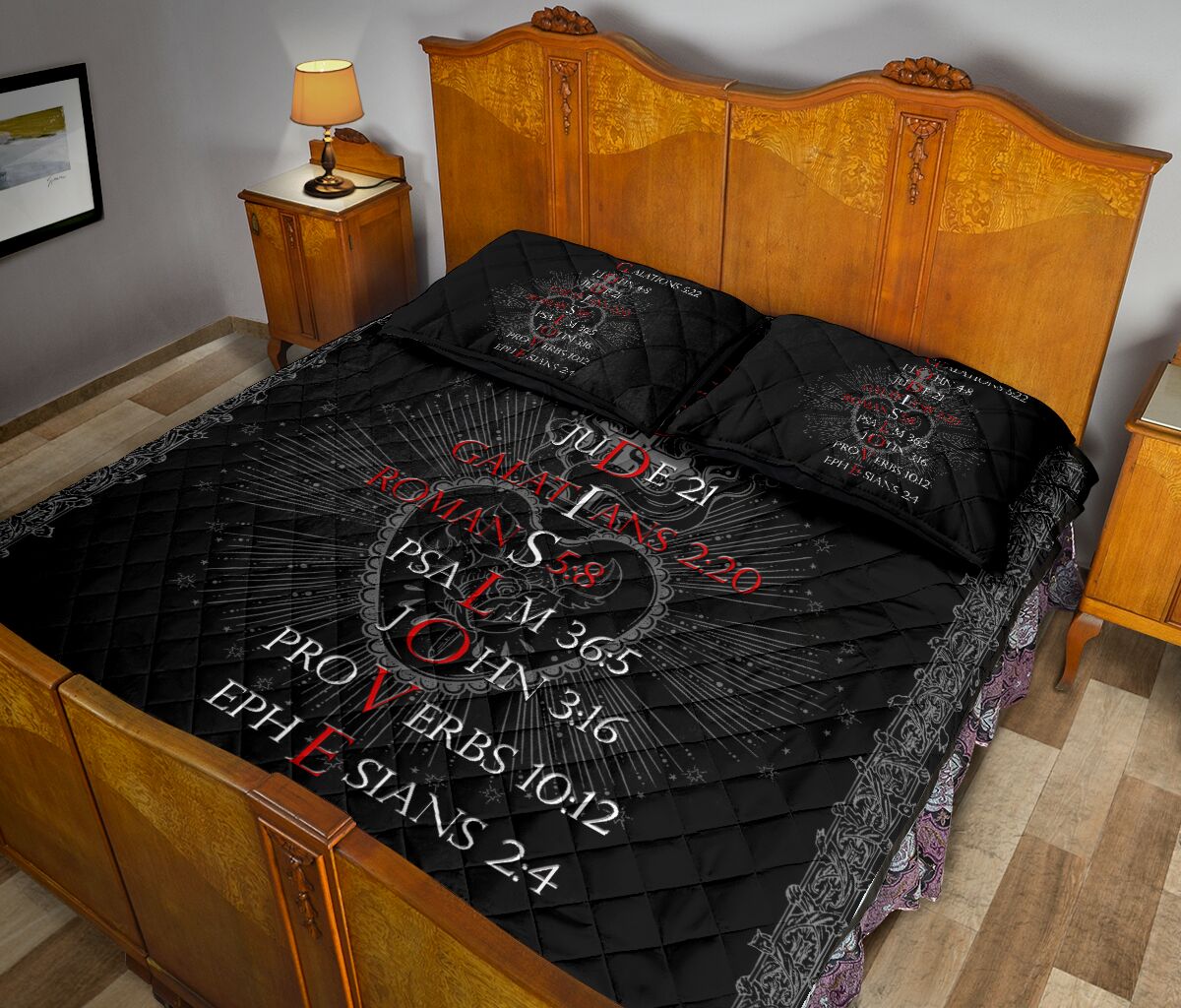 God Is Love Quilt Bed Set - Love Quilt Bedding Set
