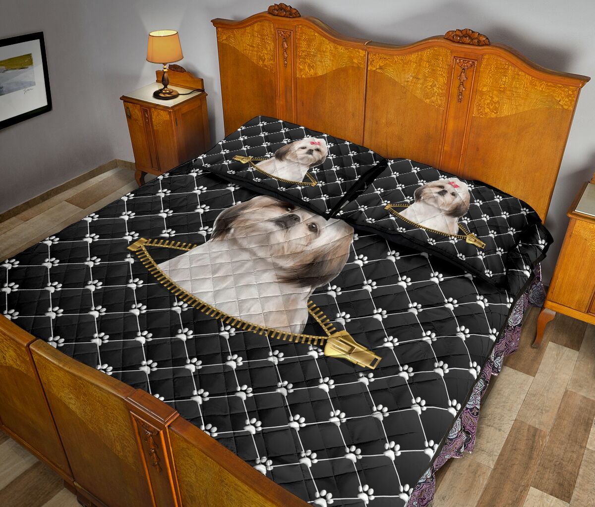Shih Tzu Zipper - Bed Set - Love Quilt Bedding Set