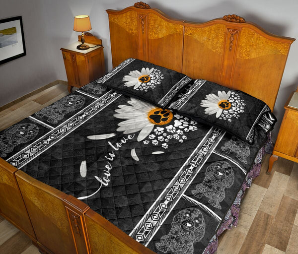 Dog - Golden Retriever - Love Is Love - Quilt Bed Set 61 - Love Quilt Bedding Set