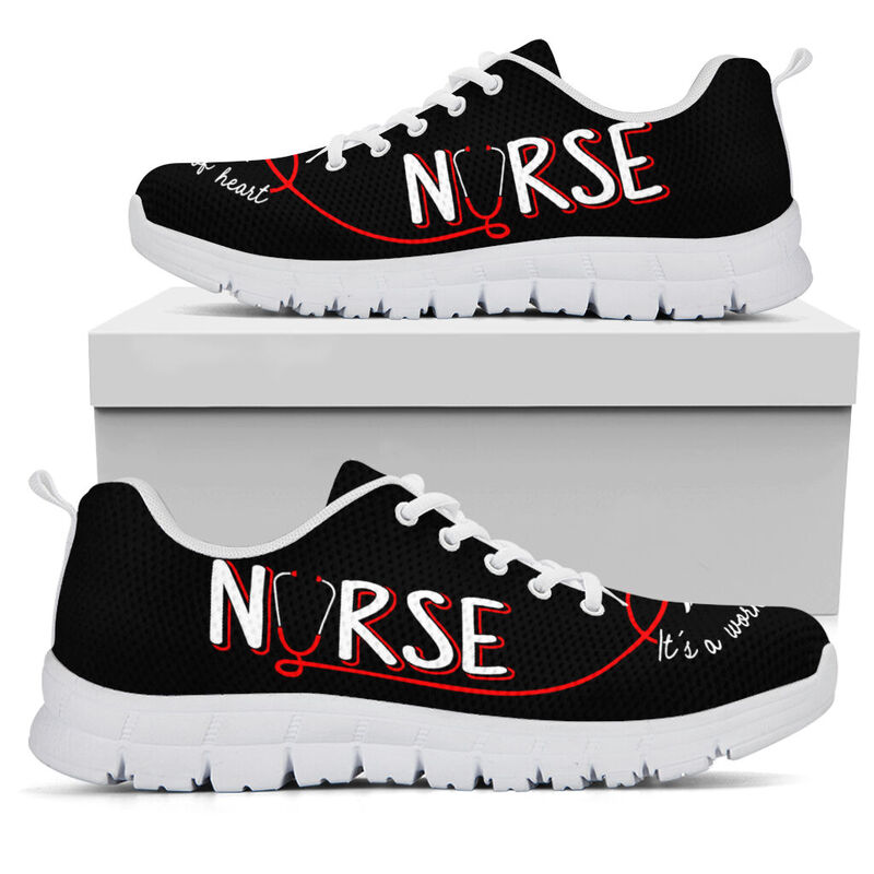 Nurse- It's A Work Of Heart Shoes Sneakers, Running Shoes, Shoes For Women, Shoes For Men, C- Love Sneakers