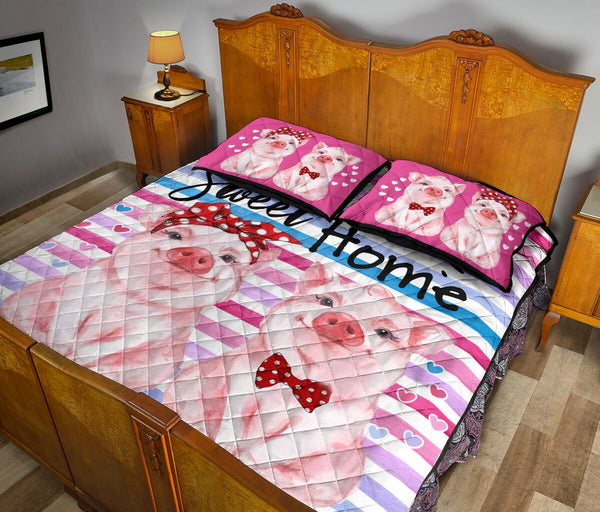 Pig Quilt Bed Set 13 - Love Quilt Bedding Set