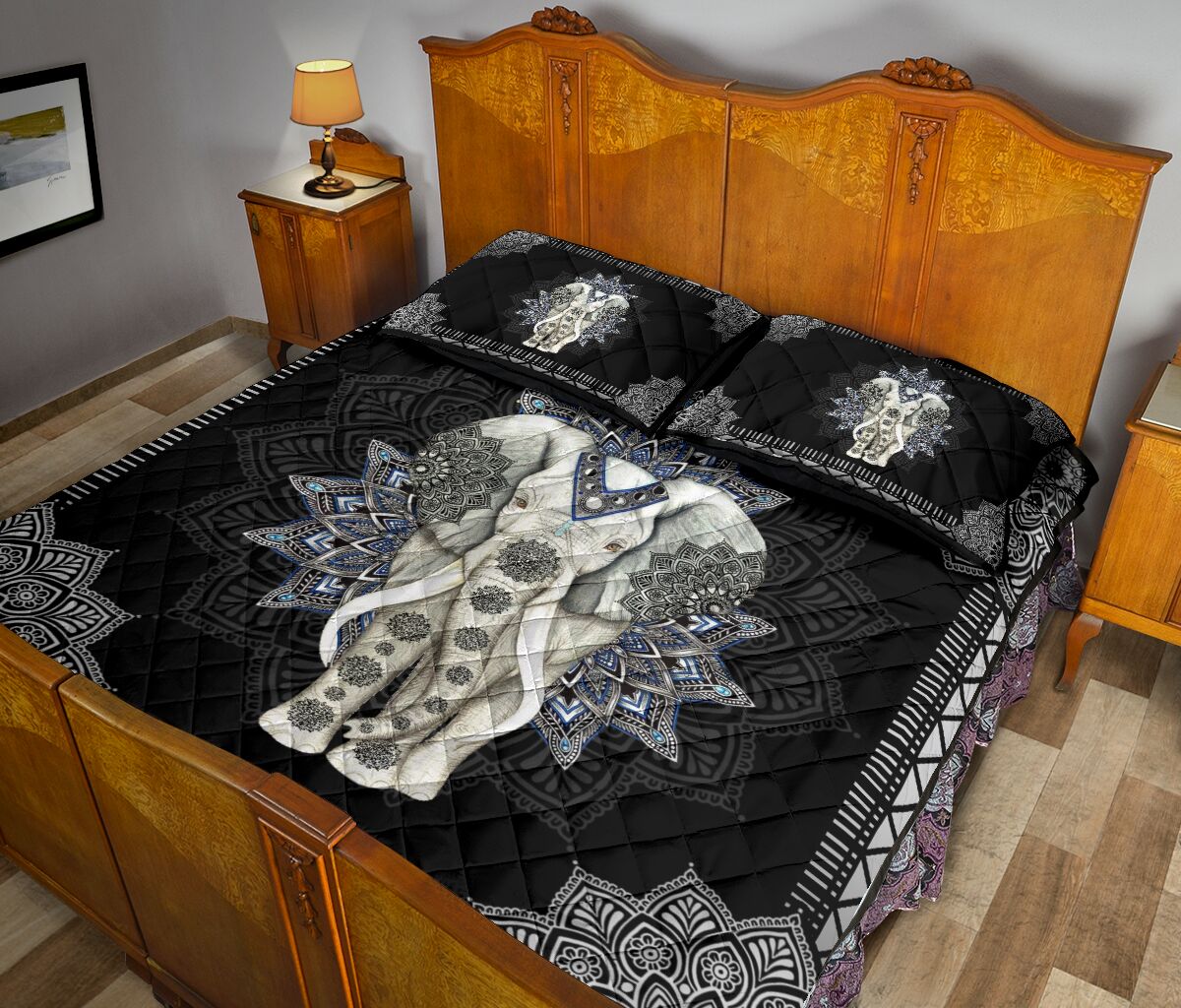 Elephant Quilt Bed Set 23 - Love Quilt Bedding Set