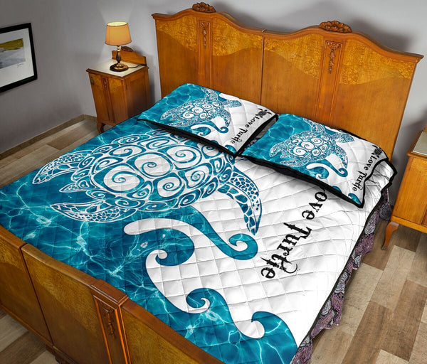 Turtle Water Quilt Bed Set - Love Quilt Bedding Set