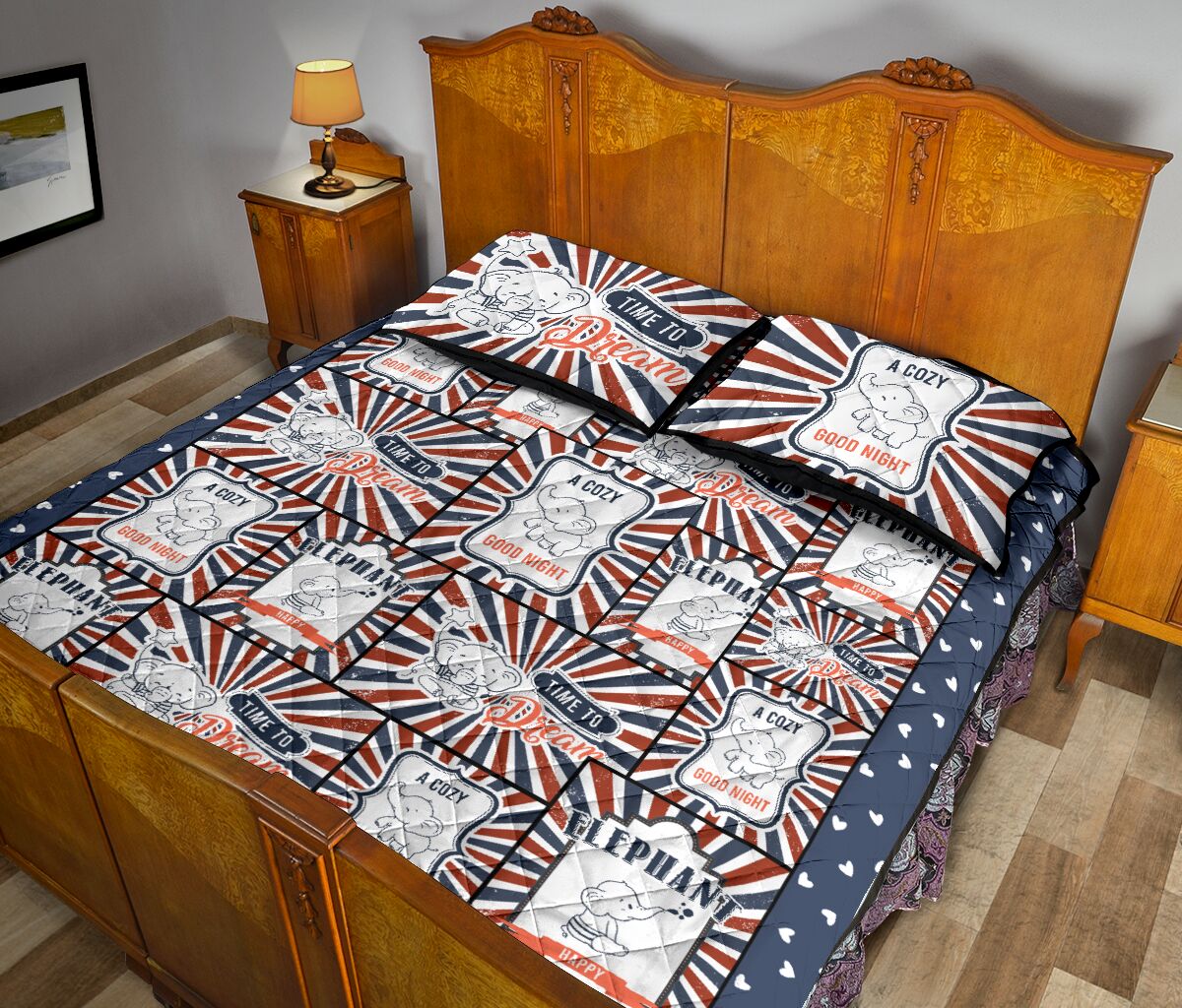 Elephant Baby Cartoon - Quilt Bed Set- Love Quilt Bedding Set