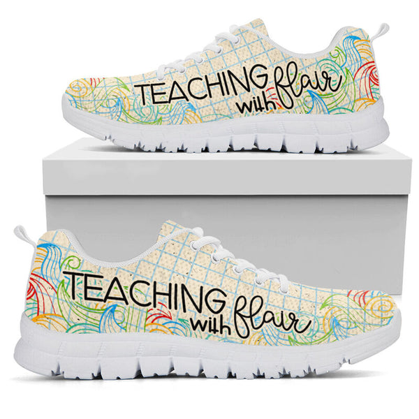 Teaching With Flair Sneakers, Running Shoes, Shoes For Women, Shoes For Men, Custom Shoes, L- Love Sneakers