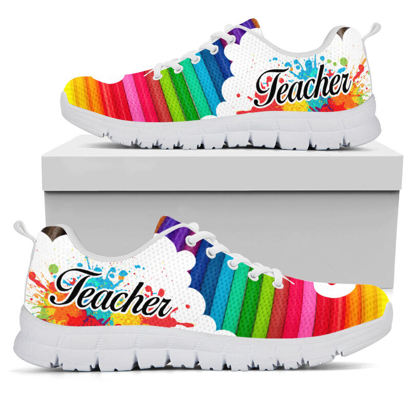 Teacher P-color Art Shoes Sneakers, Runni- Love Sneakers