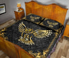 Owl Celtic Gold Style Quilt Bed Set - Love Quilt Bedding Set