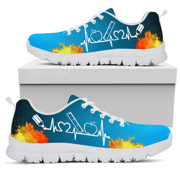 Principal Art- Bright Blue And Black Kd Sneakers, Runni- Love Sneakers