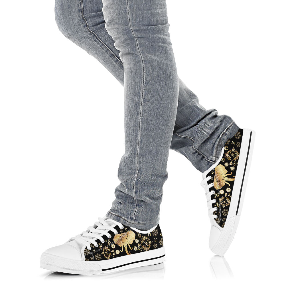 Elephant Gold Floral - Low Top Shoe - Love Love Top Shoes