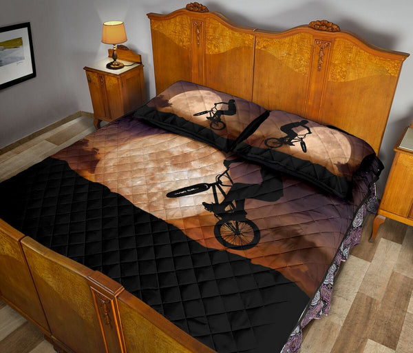 Bmx With Moon - Bed Set - Love Quilt Bedding Set