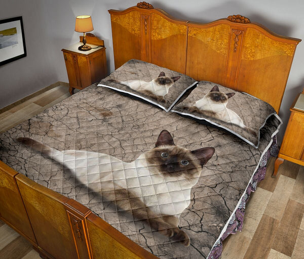 Siamese Cat Dry Soil Cracking 3d - Love Quilt Bedding Set