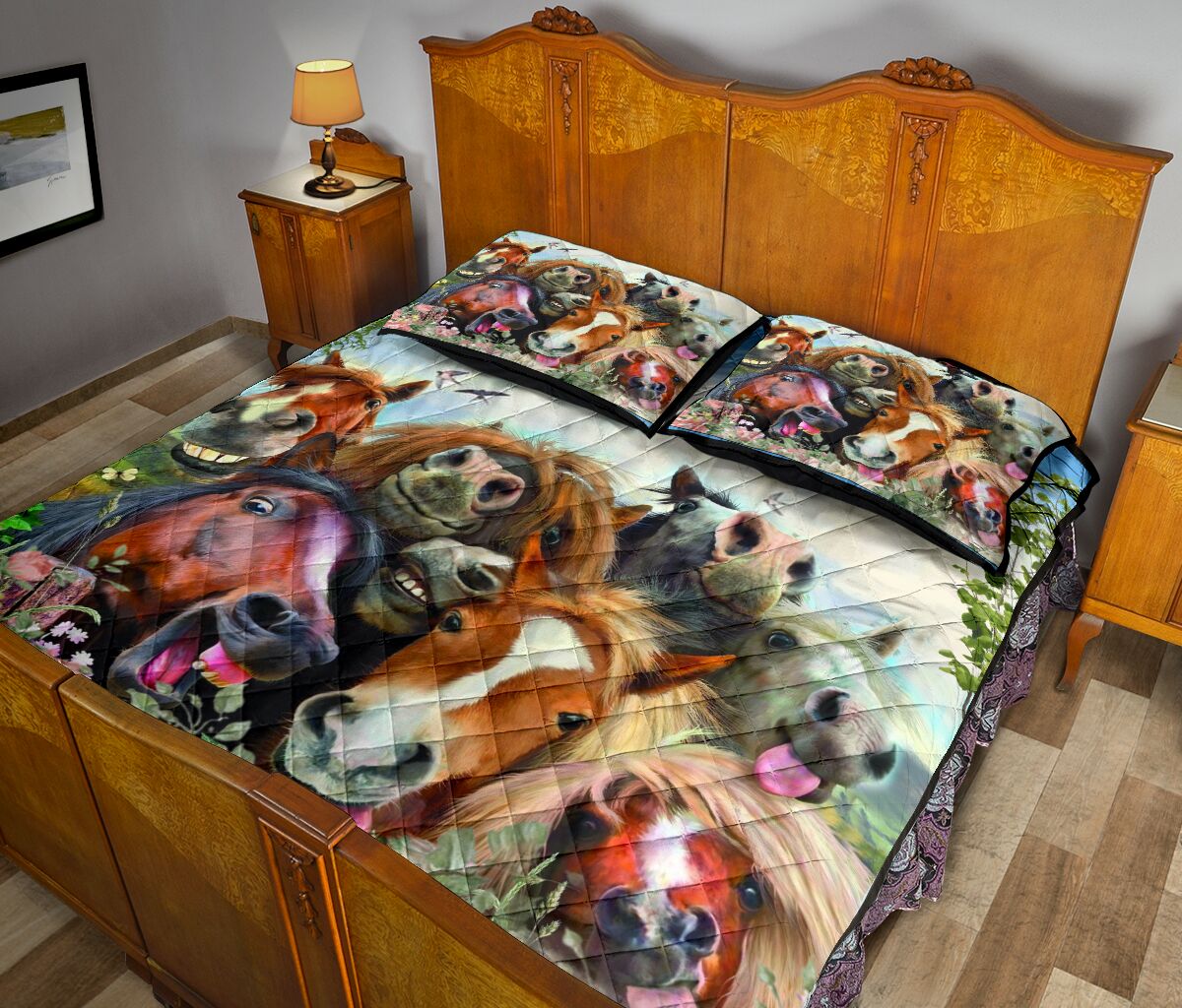 Funny Horses - Bed Set - Nnd - Love Quilt Bedding Set