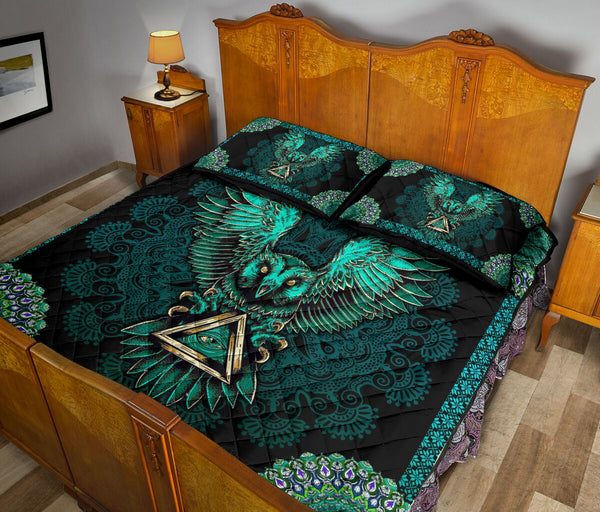 Owl Mandala Style Quilt Bed Set - Love Quilt Bedding Set