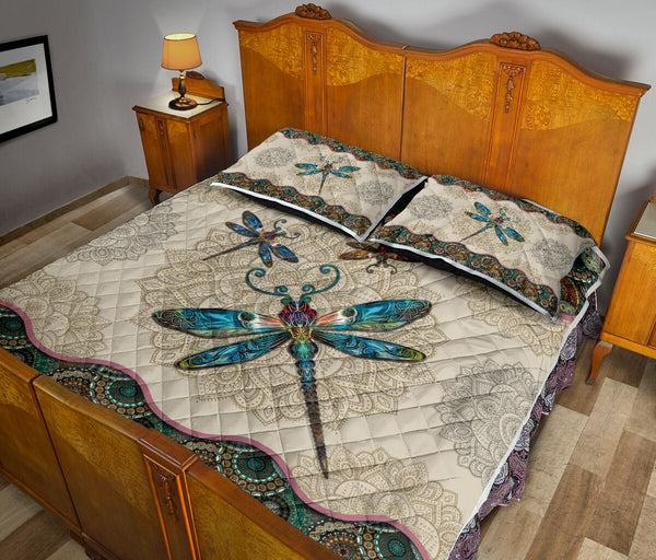 Dragonfly - Vintage Mandala Sky - Love Quilt Bedding Set