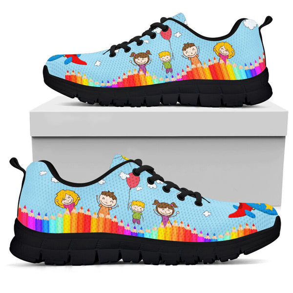 School Counselor Sole Black Shoes Sneakers, Runni- Love Sneakers