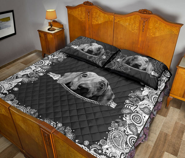 Dachshund Zipper Floral - Bed Set - Love Quilt Bedding Set
