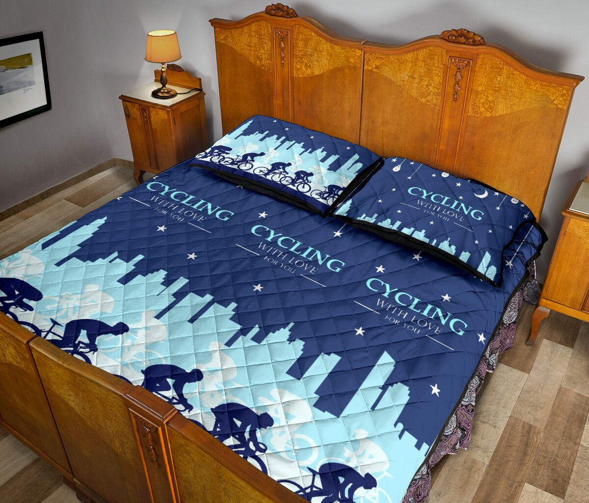 Cycling City - Quilt Bed Set - Love Quilt Bedding Set
