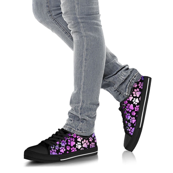 Dog Paw Purple Galaxy - Low TopShoe - Love Love Top Shoes