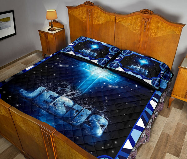 God Cross Jeusu Light Art Art Style Quilt Bed Set - Love Quilt Bedding Set