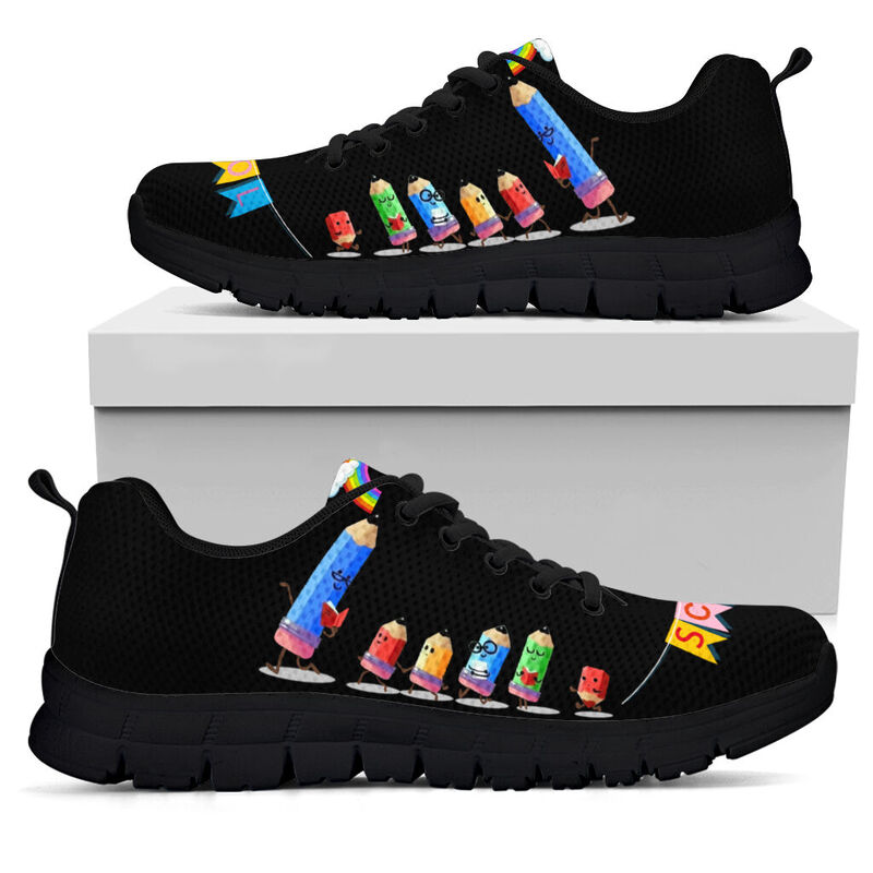 School Child Pencil Black Kd2 Sneakers, Runni- Love Sneakers