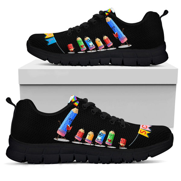 School Child Pencil Black Kd2 Sneakers, Runni- Love Sneakers