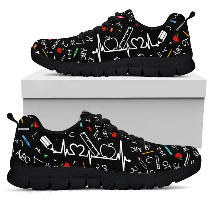 Math Teacher Hb Partten Black Soles Sneakers, Running Shoes, Shoes For Women, Shoes For Men- Love Sneakers