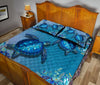 Turtle Galaxy Floral Quilt Bed Set - Love Quilt Bedding Set