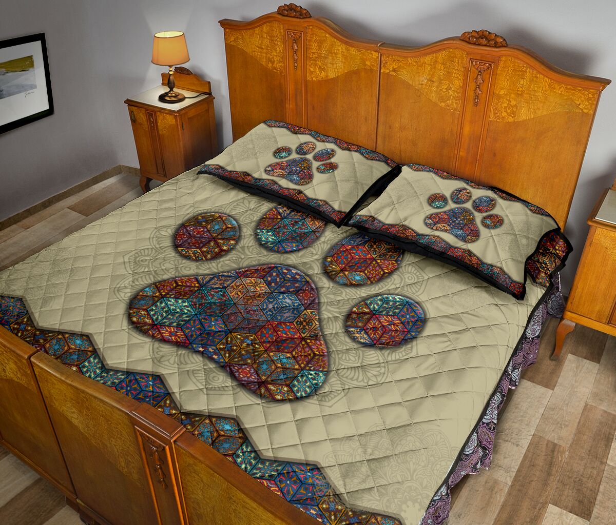 Quilt Bed Set - Dog - Mandala 19 - Love Quilt Bedding Set