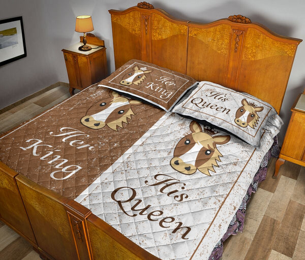 Horse - King And Queen - Love Quilt Bedding Set