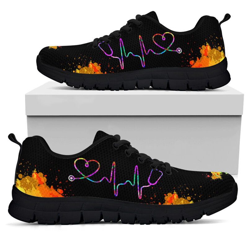 Scrub Life -art Heartbeat Sneakers, Runni- Love Sneakers