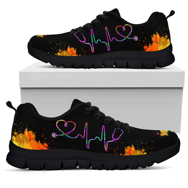 Scrub Life -art Heartbeat Sneakers, Runni- Love Sneakers