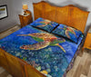 Turtle Sea Watercolor Colorfull Style Quilt Bed Set - Love Quilt Bedding Set