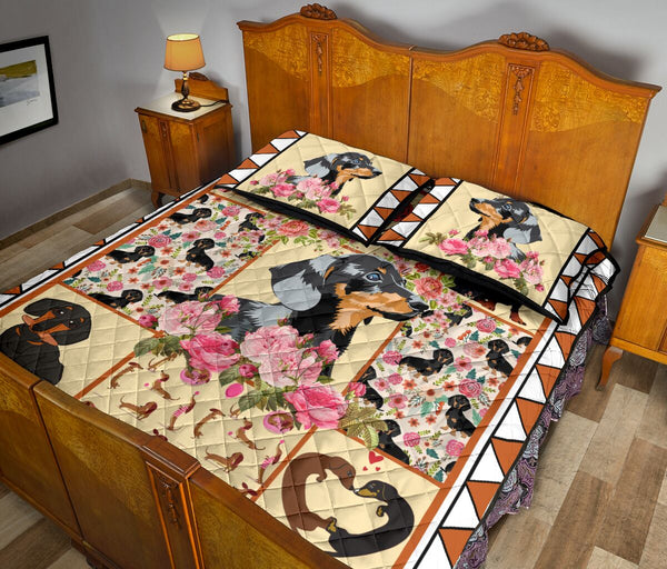 Dachshund Flower - Bed Set - Love Quilt Bedding Set