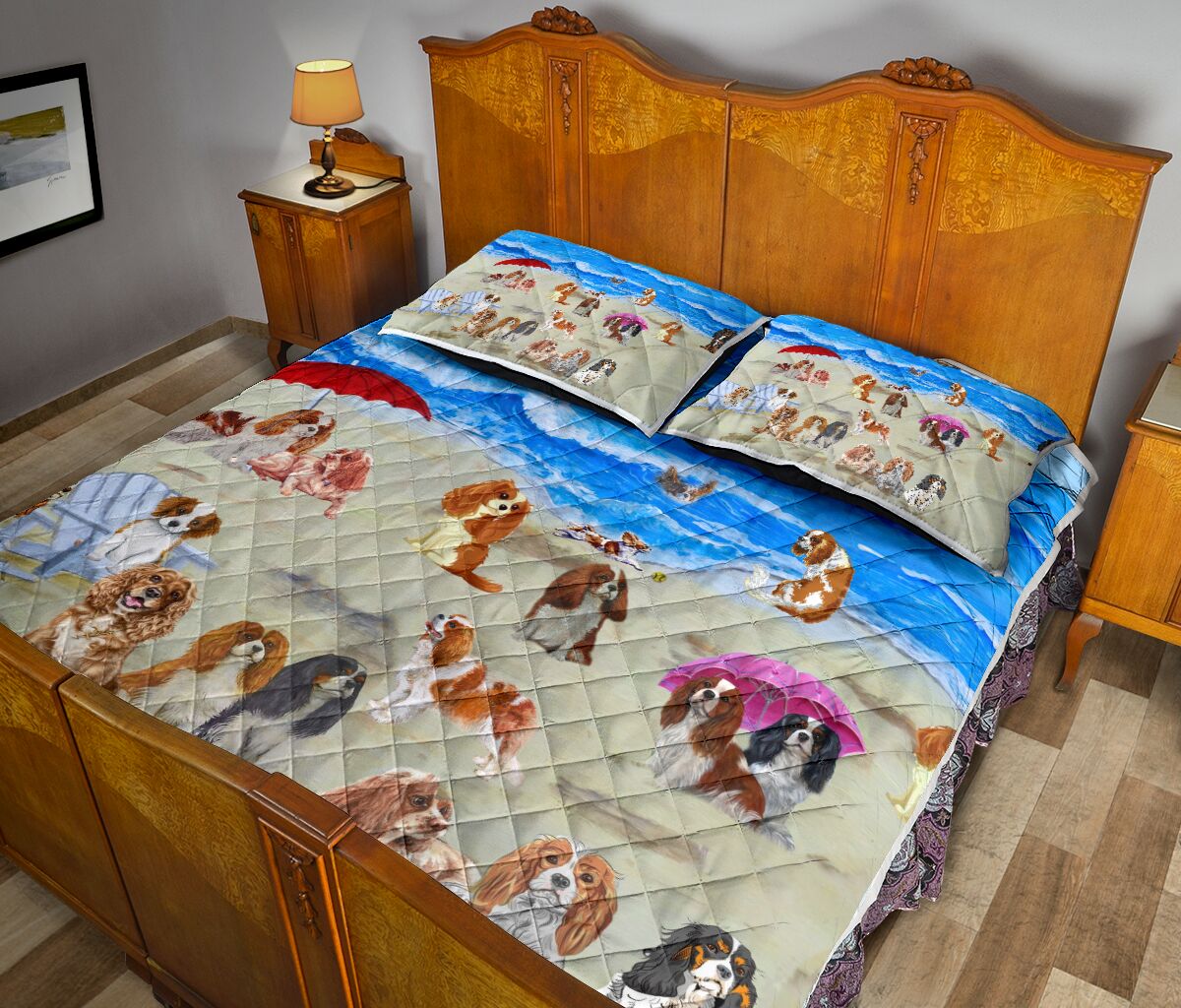 Cavalier King Charles Spaniel In Beach - Bed Set - Love Quilt Bedding Set