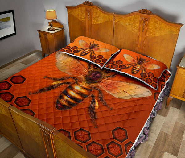 Bee Honey Style Quilt Bed Set - Love Quilt Bedding Set