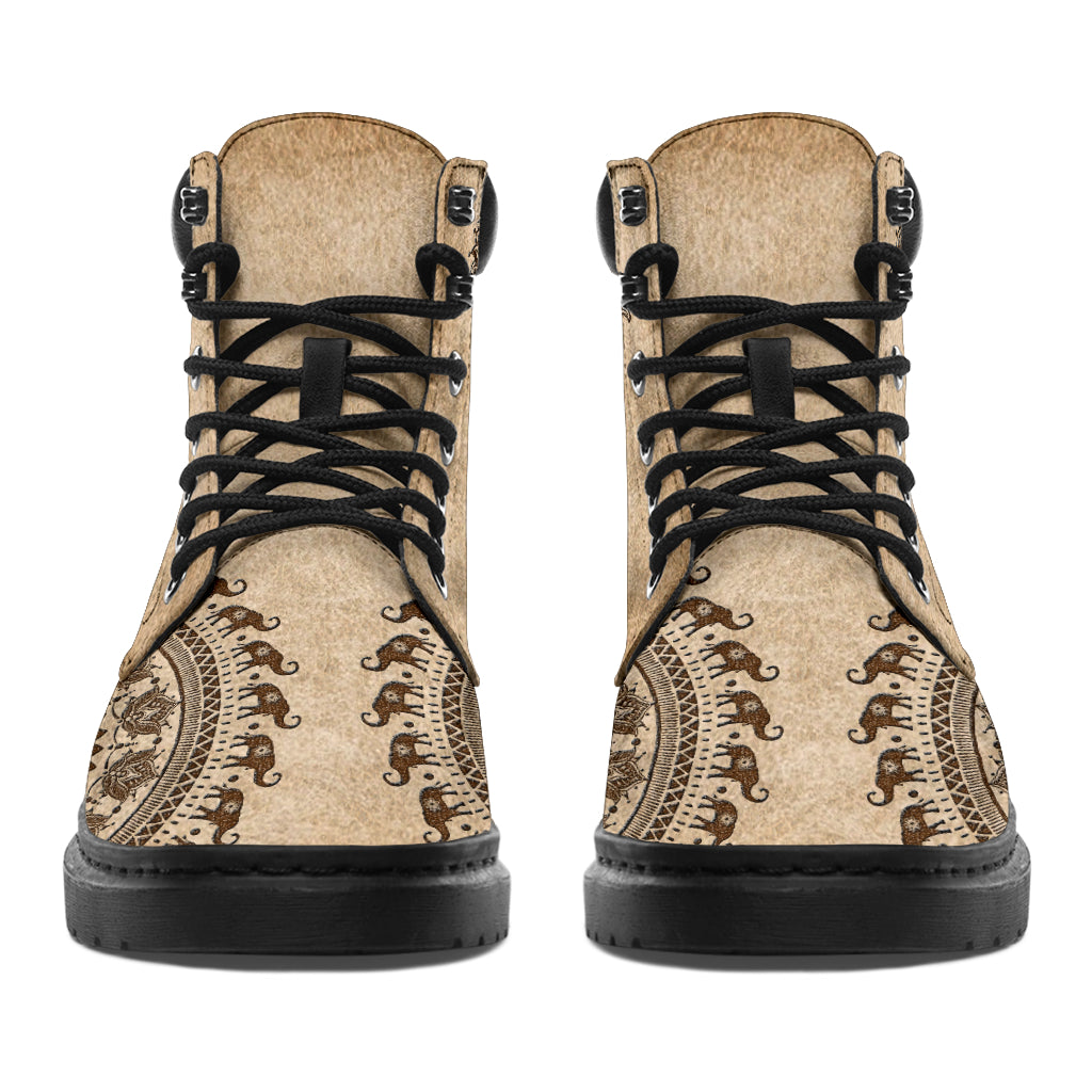 Elephant - Stylized Decorated Asboot Sky - Love All Season Boots
