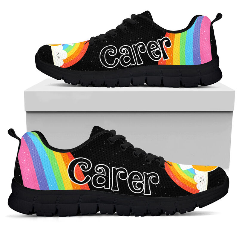 Carer- Happy Black Kd Sneakers, Running Sh- Love Sneakers