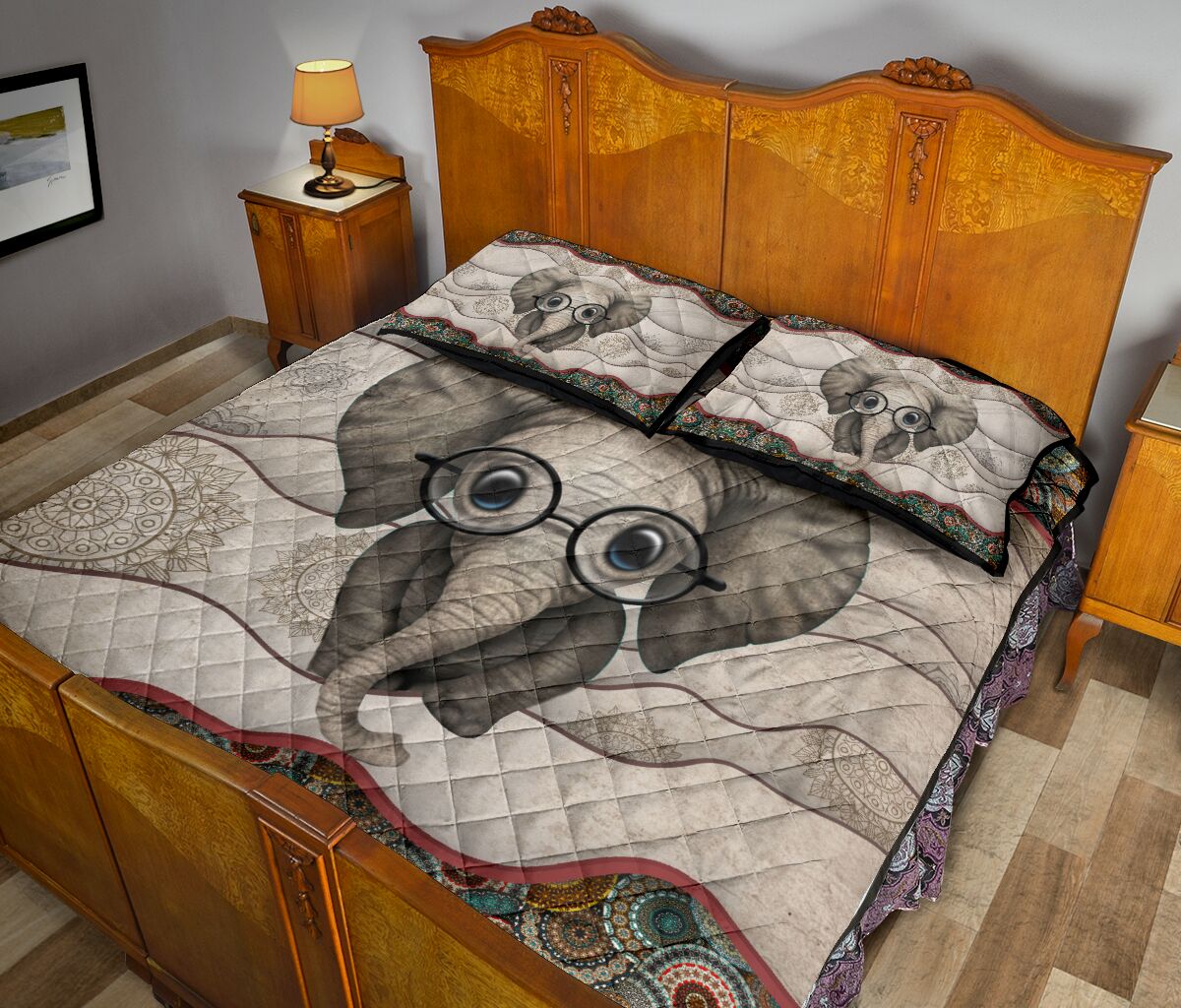 Quilt Bed Set - Elephant 53 - Love Quilt Bedding Set