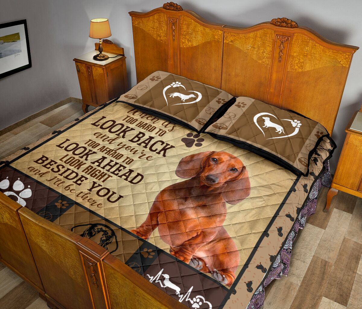 Dachshund Look Back Look Ahead - Bed Set - Love Quilt Bedding Set