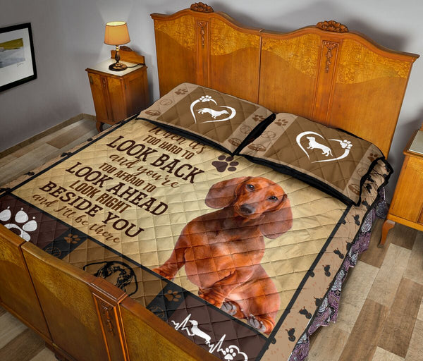 Dachshund Look Back Look Ahead - Bed Set - Love Quilt Bedding Set